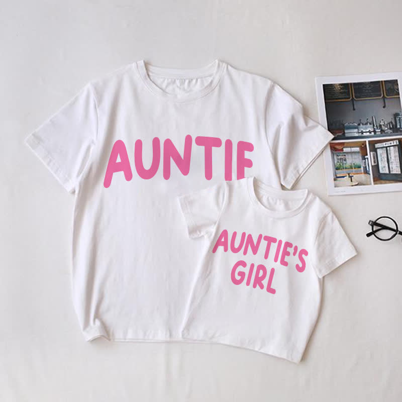 AUNTIE/AUNTIE'S GIRL Familie -T-Shirt mit passendem weißen Slogan - image 1