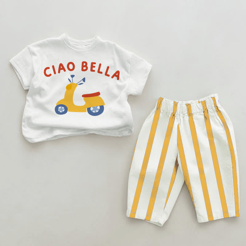 CIAO BELLA Baby - Set , weiß-gelb Streifen, 2-teilig - Weiß & Gelb - 2-3J - image 1