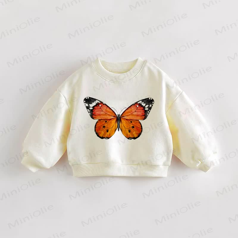 Baby Kleinkind Sweatshirt mit Schmetterling in Creme - Creme - 3-5J - image 1