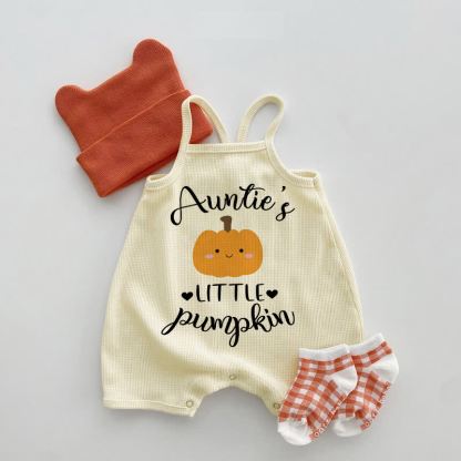 AUNTIE'S LITTLE PUMPKIN Baby Beige Waffel Hosenträger- Strampler - Beige - 18-24M - image 1