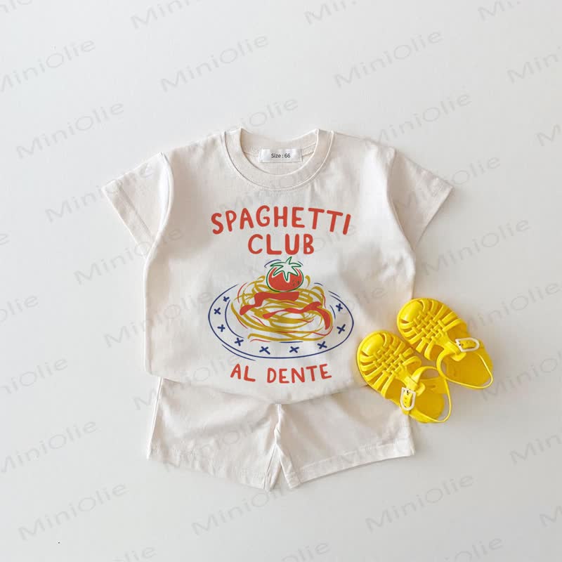 SPAGHETTI CLUB AL DENTE Baby Set aus weißem T-Stück und Shorts , 2-teilig - Weiß - 18-24M - image 1
