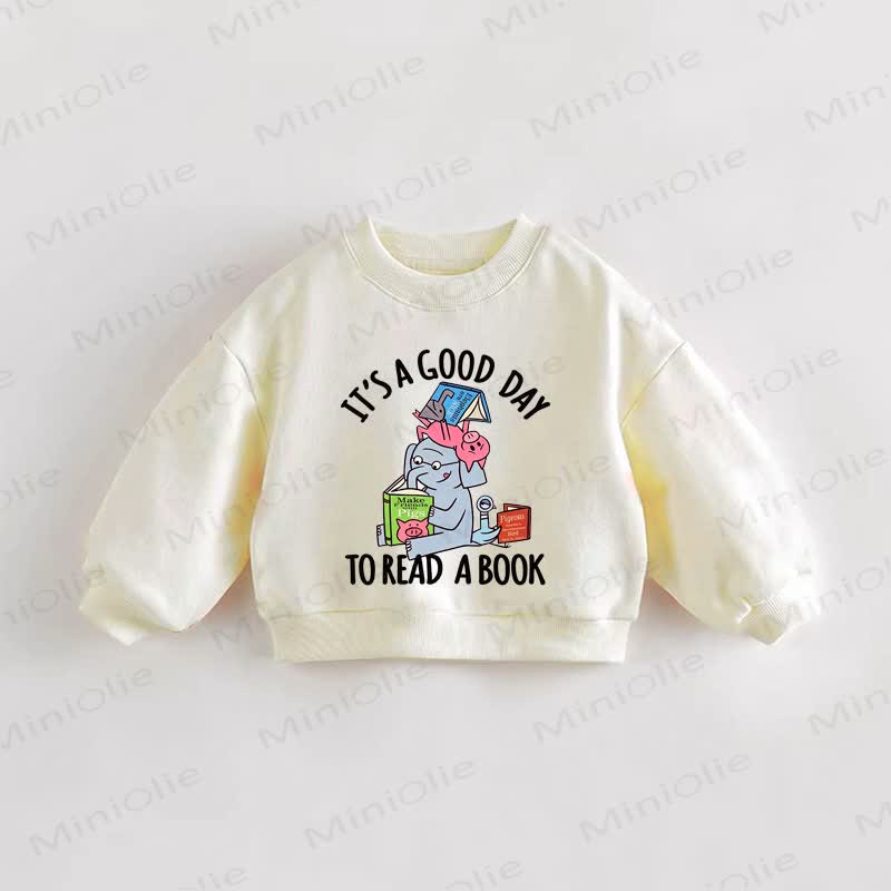 IT'S A GOOD DAY TO READ A BOOK – Baby Kleinkind - Sweatshirt in Creme - Creme - 3-5J - image 1