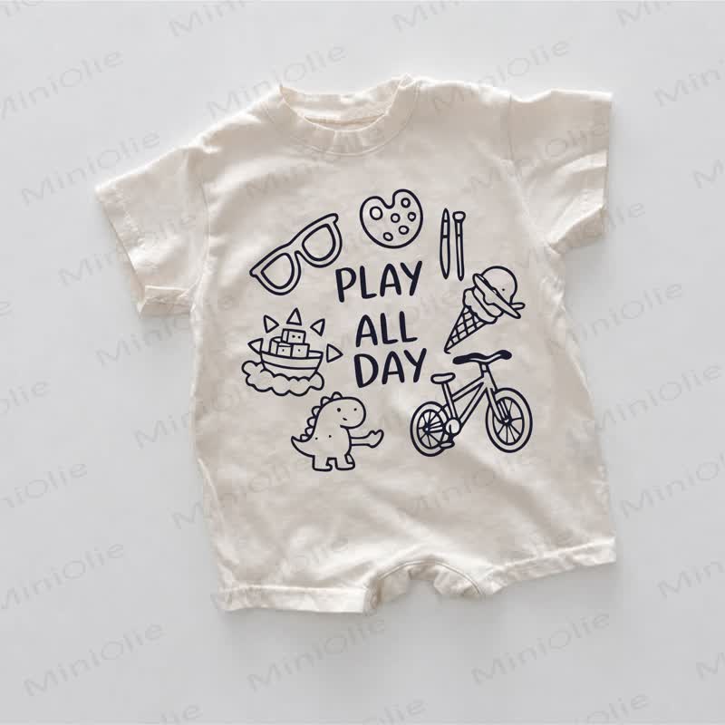 Weißer Baby - Strampler zum PLAY ALL DAY - Weiß - 18-24M - image 1