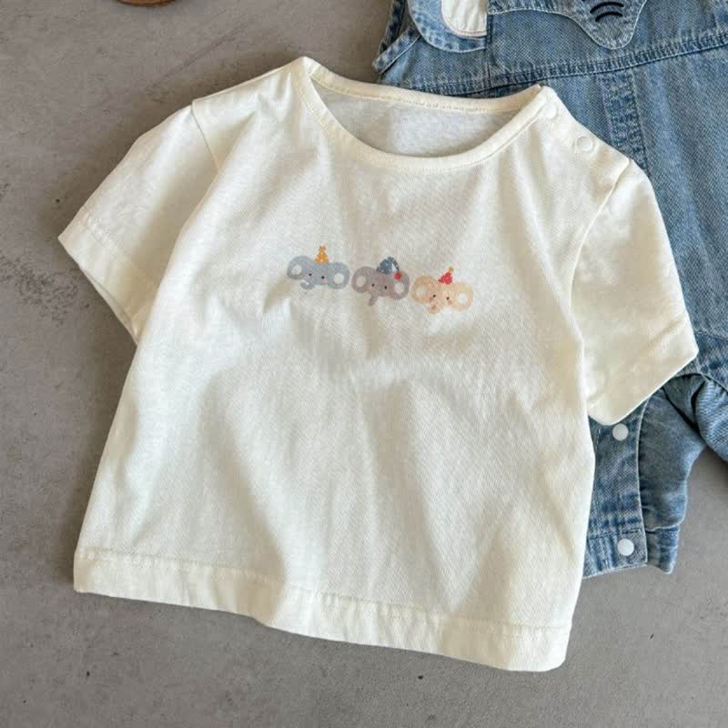 Set aus weißem Elefanten T-Stück und Denim Overalls für Baby und Kleinkind - Weißes T-Stück - 2-3J - image 3