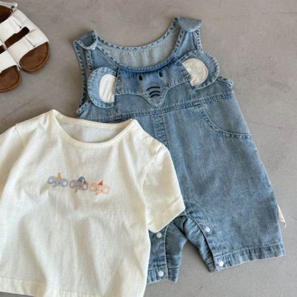 Set aus weißem Elefanten T-Stück und Denim Overalls für Baby und Kleinkind - Overalls - 2-3J - image 4