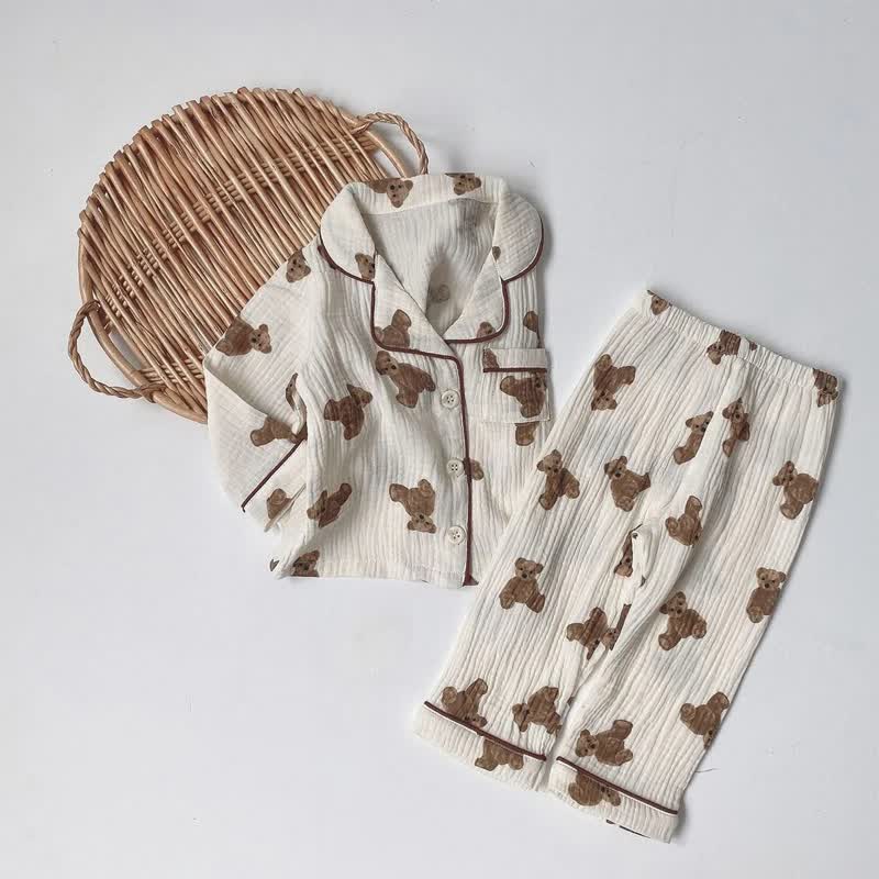 Schlafanzug Set für Tier / Einfarbig Spitze und Hose - image 5