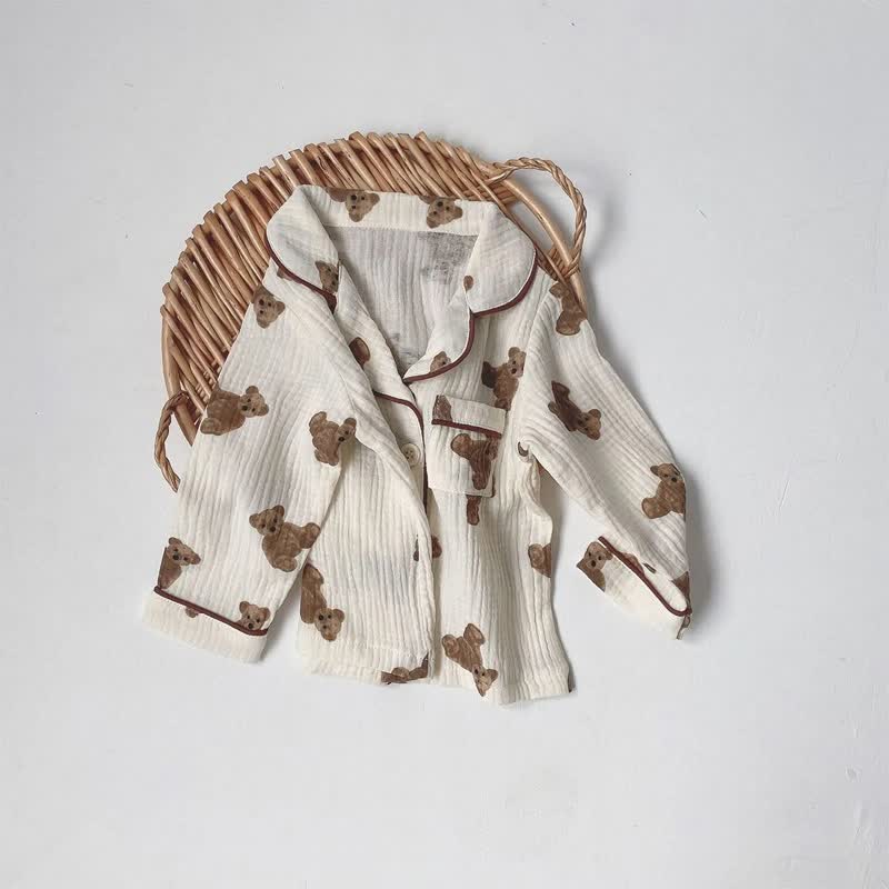 Schlafanzug Set für Tier / Einfarbig Spitze und Hose - image 6