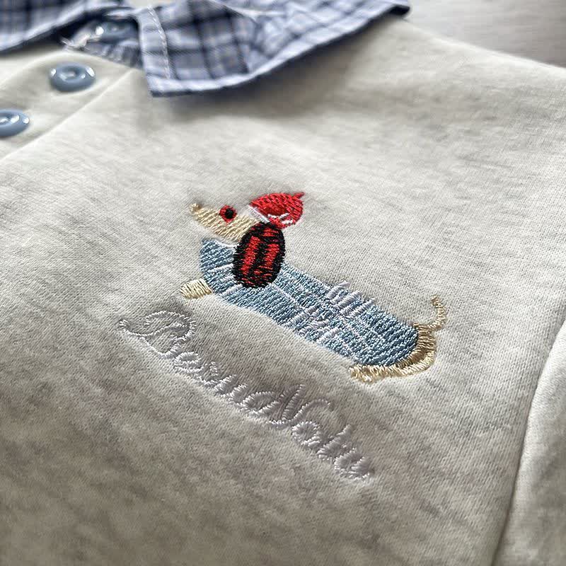 Kleinkind Baby -Dackel- Sweatshirt mit Lagenlook und Denim - Set (2-teilig) - image 6