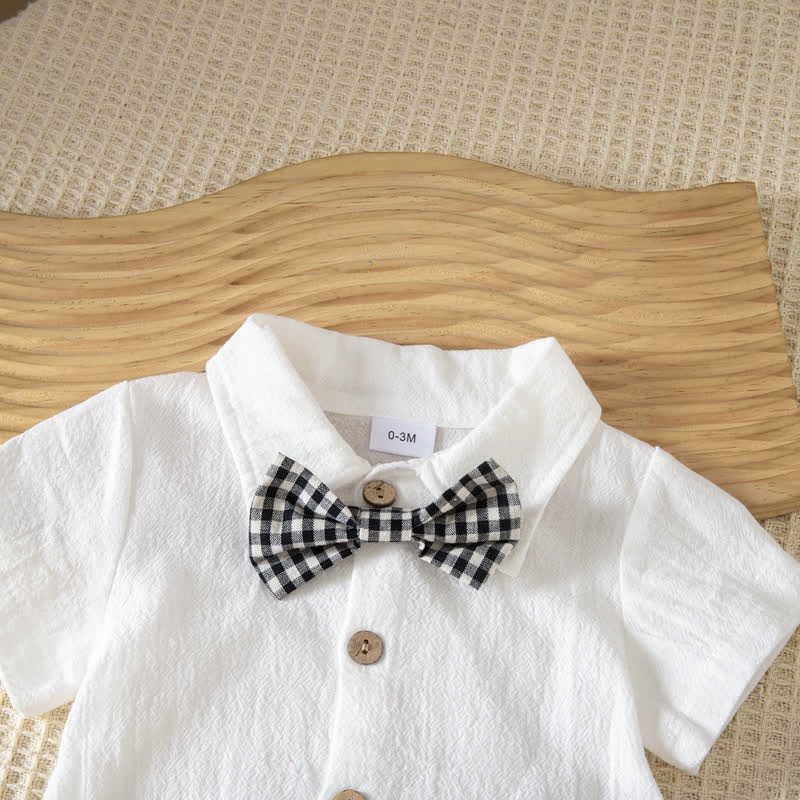 Baby Bodysuit und Overalls mit Gingham Schleife -Muster, 2-teiliges Set - image 7