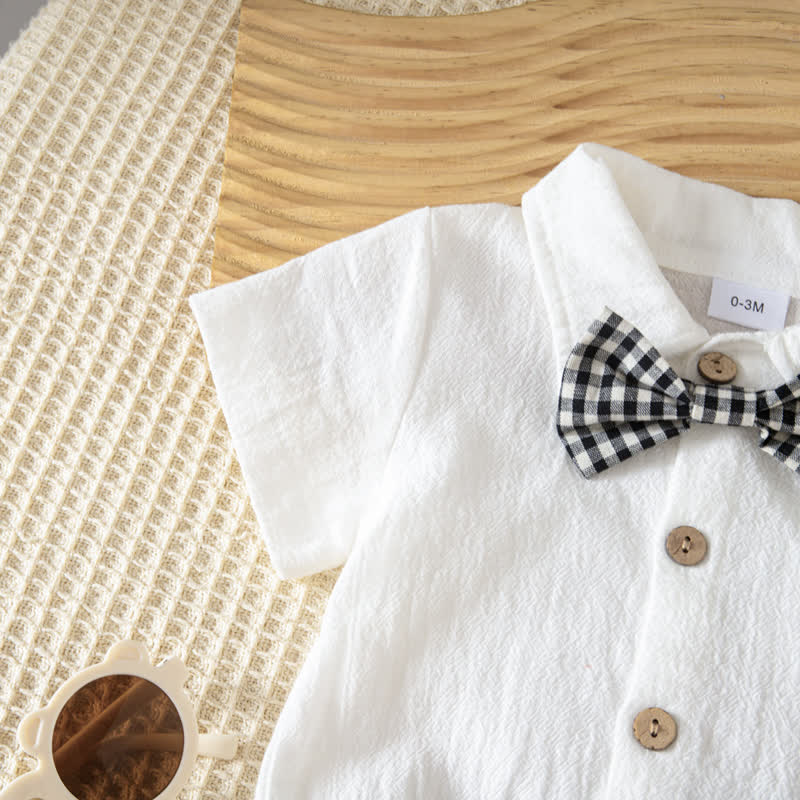 Baby Bodysuit und Overalls mit Gingham Schleife -Muster, 2-teiliges Set - image 8