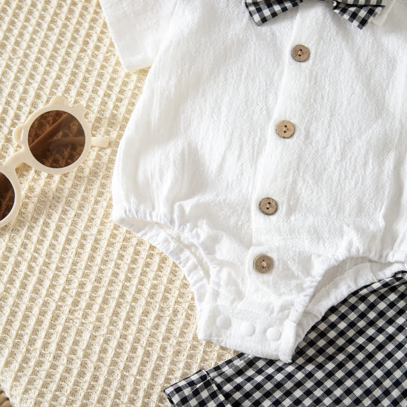 Baby Bodysuit und Overalls mit Gingham Schleife -Muster, 2-teiliges Set - image 9