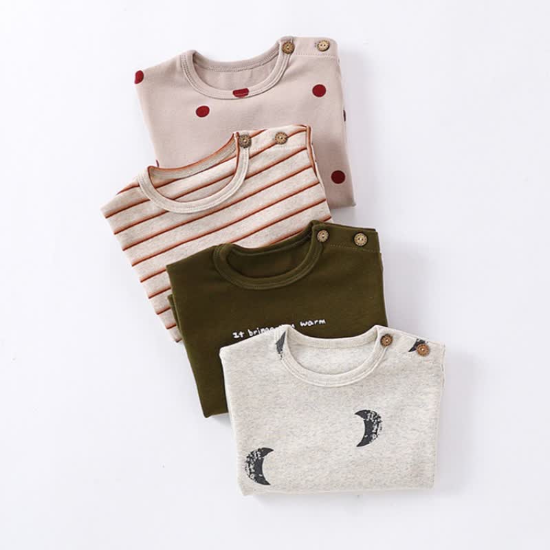 Baby Kleinkind Langarm-T-Shirt mit weichen Schultern und Knöpfen - image 6
