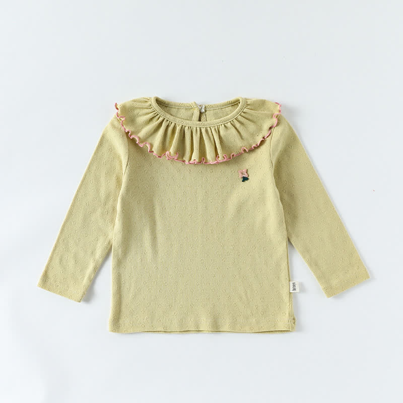 Langarm-T-Shirt mit Blume für Mädchen und Baby - Gelb - 4-5J - image 4