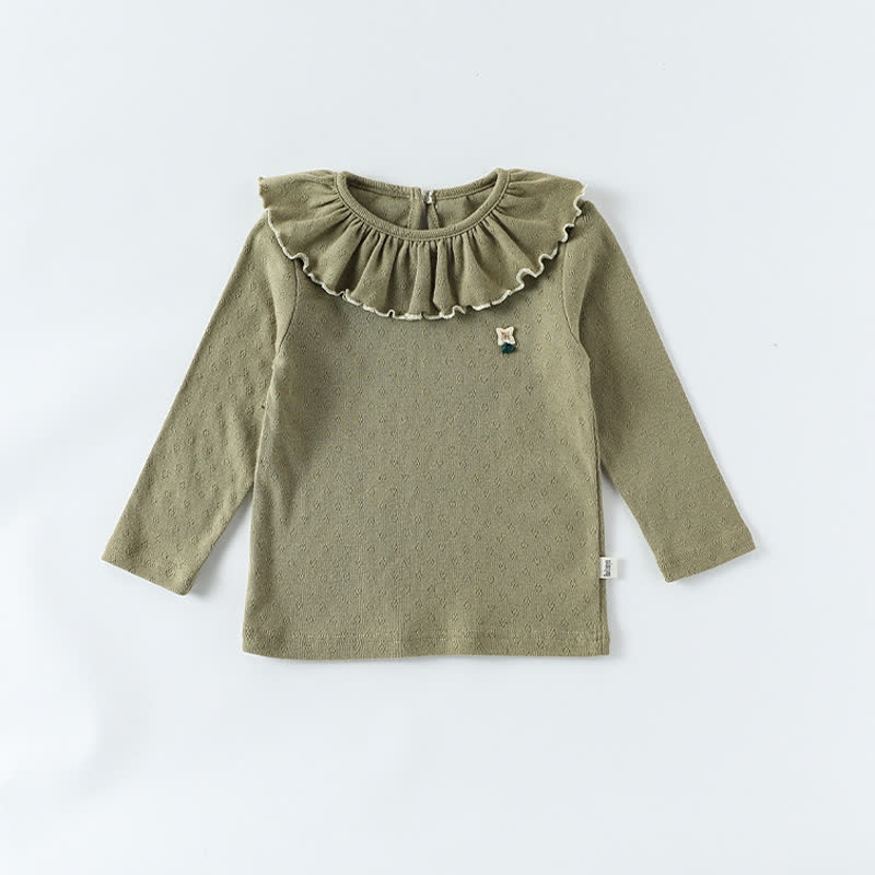Langarm-T-Shirt mit Blume für Mädchen und Baby - Grün - 4-5J - image 5