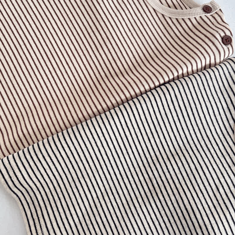 Baby Kleinkind T-Shirt mit Streifen, Schulterknöpfen und langen T-Stück - image 11