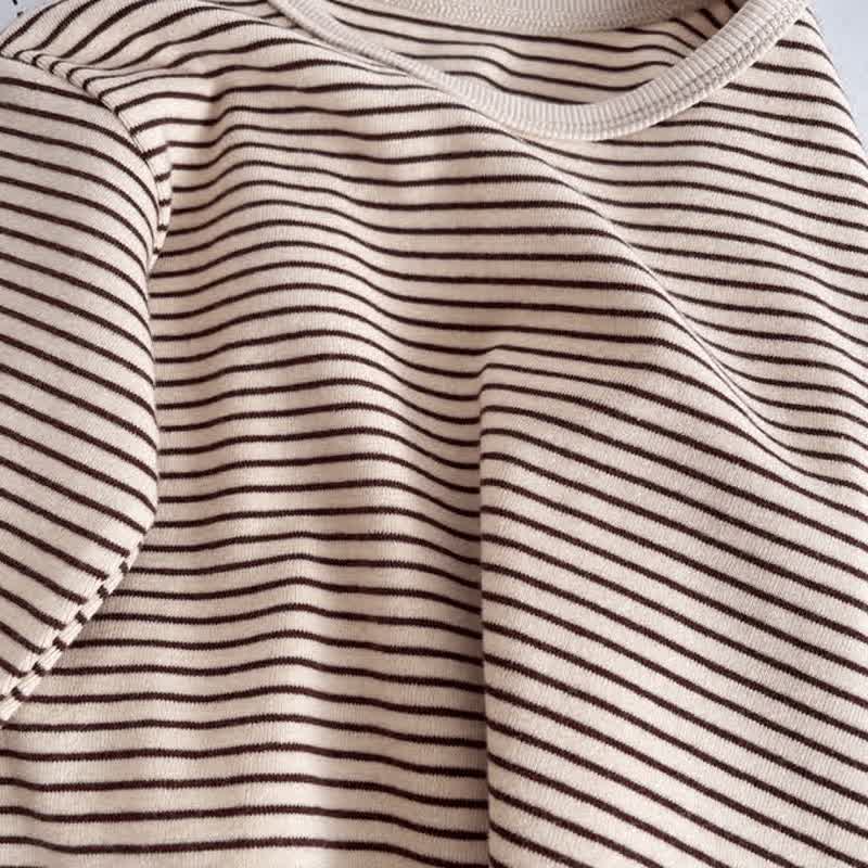 Baby Kleinkind T-Shirt mit Streifen, Schulterknöpfen und langen T-Stück - image 7