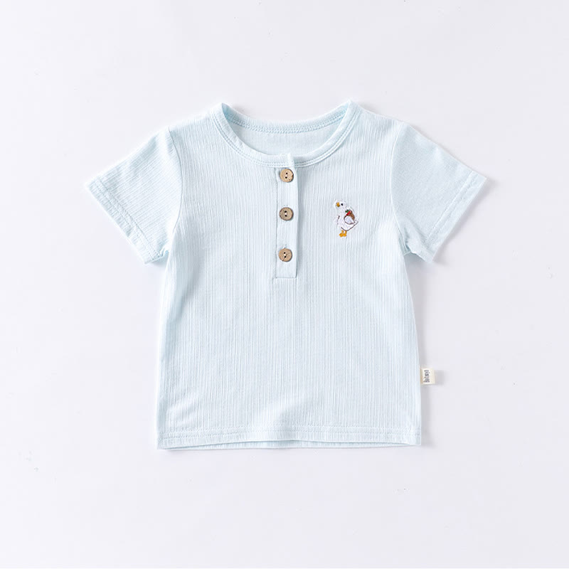 Baby und Kleinkind - Gestickt mit Tier/ Obst und Gerippt - Blau - 2-3J - image 5