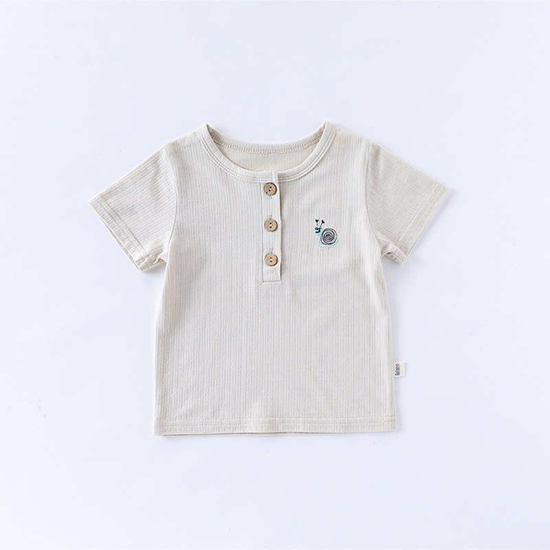 Baby und Kleinkind - Gestickt mit Tier/ Obst und Gerippt - Grau - 2-3J - image 2
