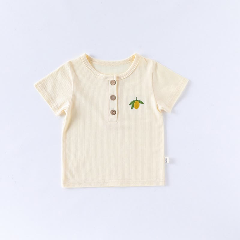 Baby und Kleinkind - Gestickt mit Tier/ Obst und Gerippt - Beige - 2-3J - image 3