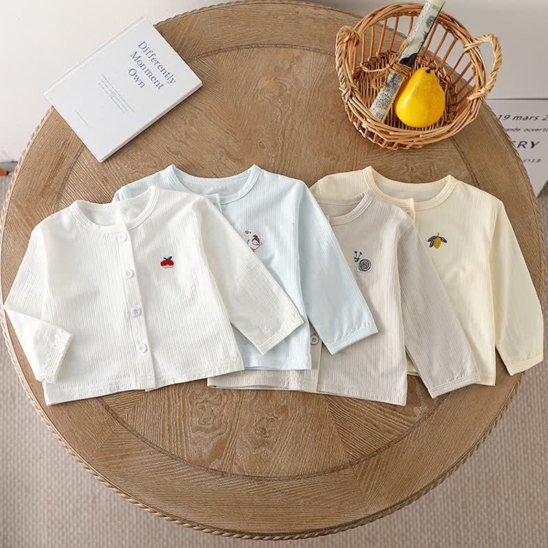 Baby und Kleinkind -Strickjacke mit Tier/ Obst , Knopfleiste und Gerippt vorne - image 1