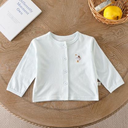 Baby und Kleinkind -Strickjacke mit Tier/ Obst , Knopfleiste und Gerippt vorne - Blau - 2-3J - image 5