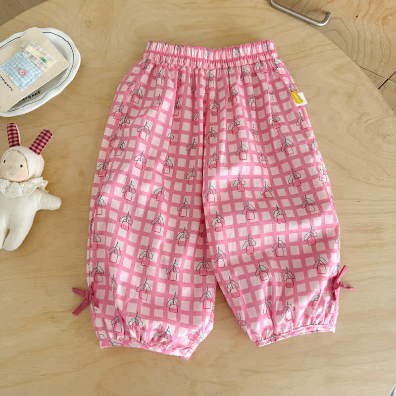Kleinkind Mädchen Weiß-Rosa Gingham Hose mit Schleife - Rosa Plaid - 6.5-8J - image 3