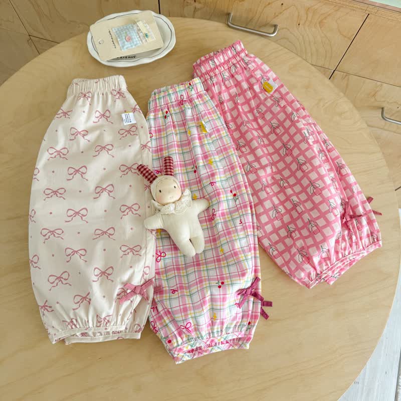 Kleinkind Mädchen Weiß-Rosa Gingham Hose mit Schleife - image 6