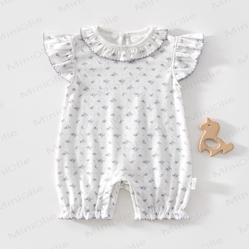 Baby Strampler mit Vintage- Blumen und Strampler - Weiß - 18-24M - image 4