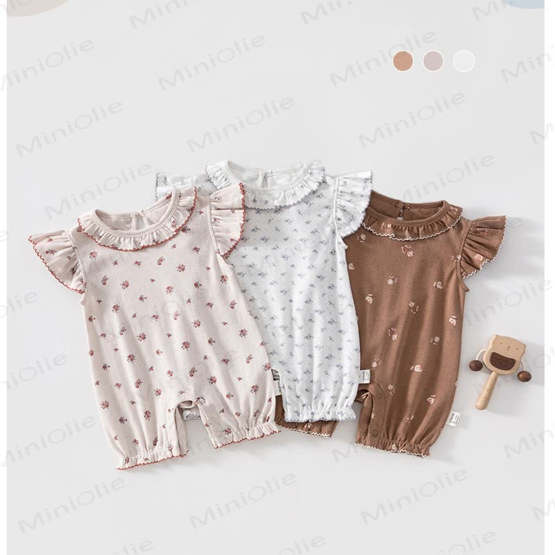 Baby Strampler mit Vintage- Blumen und Strampler - image 1