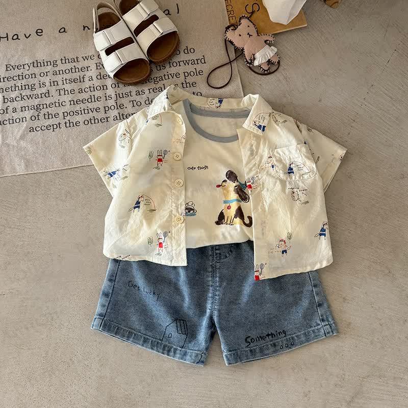 Shorts mit Baby -Welpen- Denim - image 1