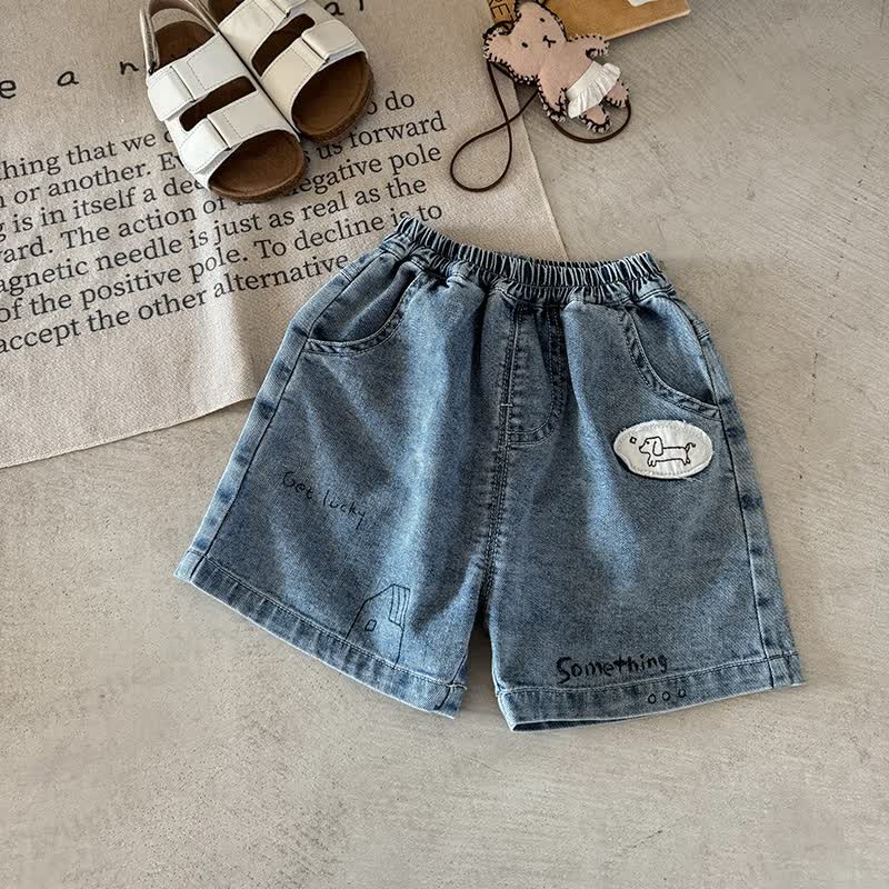 Shorts mit Baby -Welpen- Denim - Blau - 2-3J - image 2