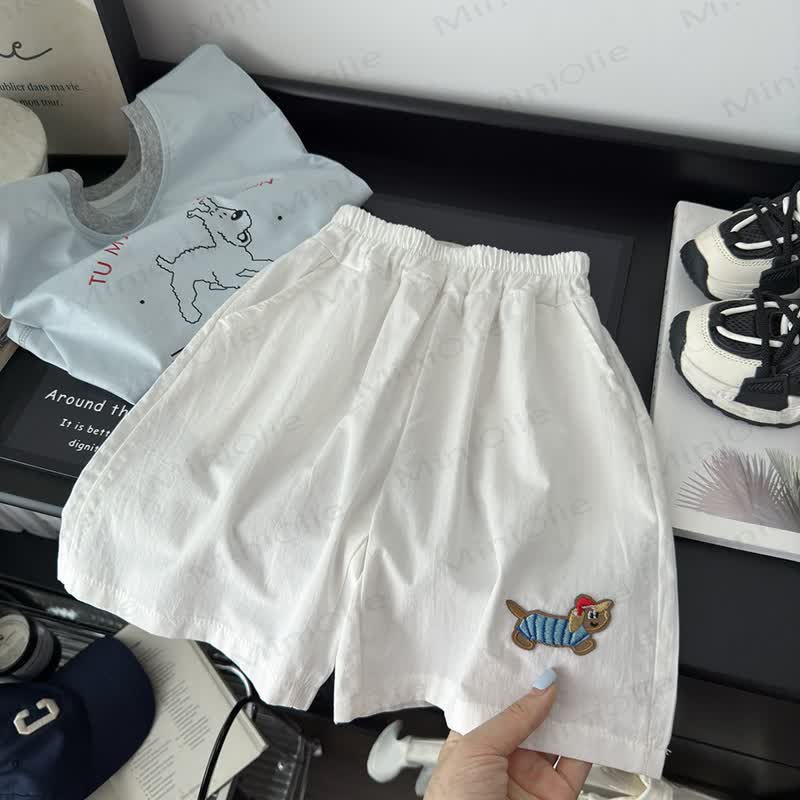 Shorts mit Gestickt für Kleinkind - Weiß - 10-11J - image 2