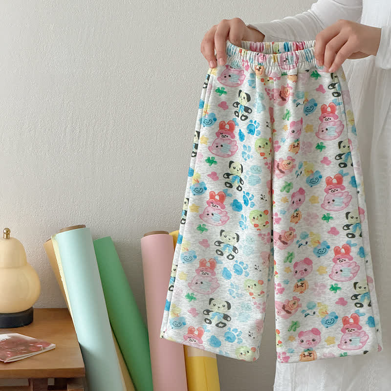 Lässige Hose mit Bunt Print für Kleinkind - Graues Tier - 10-11J - image 3
