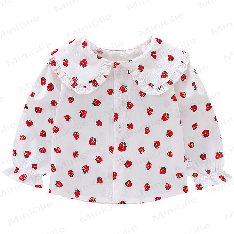 Baby Kleinkind Mädchen-Langarmshirt mit Peter-Pan-Kragen - image 3