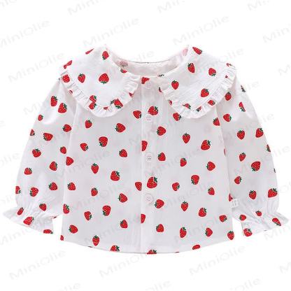 Baby Kleinkind Mädchen-Langarmshirt mit Peter-Pan-Kragen - image 3