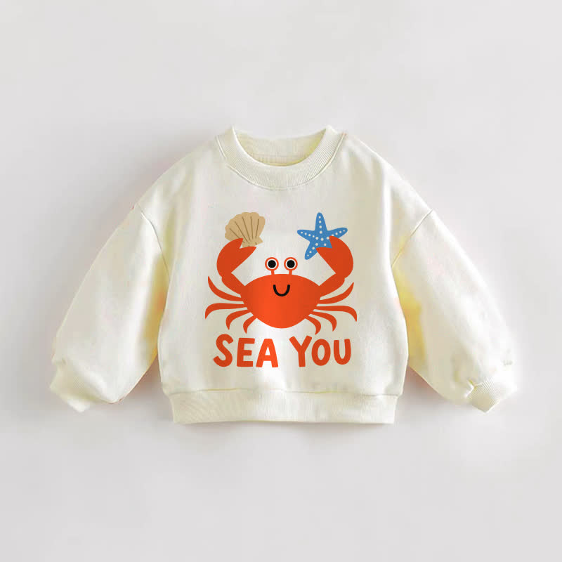 SEA YOU Baby Kleinkind Krabbencreme Sweatshirt - Creme - 3-5J - image 1