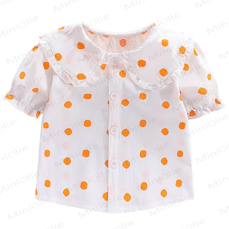 Baby Kleinkind Mädchen-T-Shirt mit Peter-Pan-Kragen und kurzen Ärmeln - image 6