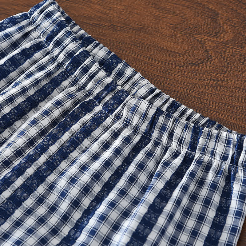 2-teiliges Set für Kleinkind : Schleife Spitze mit Schleifenmuster und Rüschen sowie Plaid Hose - image 5