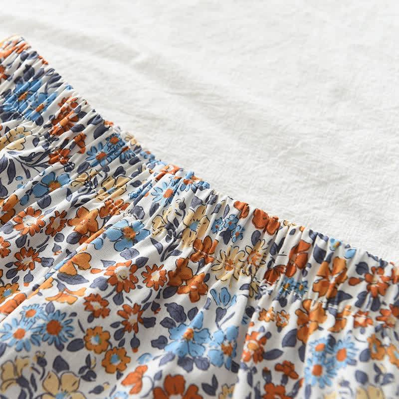 2-teiliges Set für Kleinkind : Rüschen-Camisole Spitze und Blumen Shorts - image 8