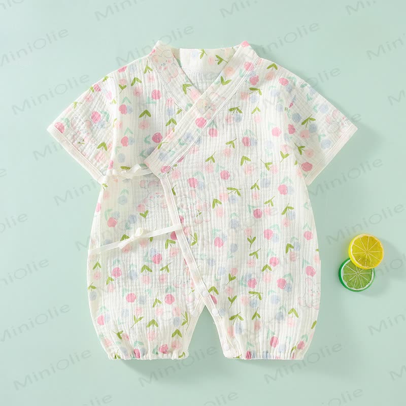 Baby -Kimono aus Gaze mit Tier und Blume - Blume - 18-24M - image 6