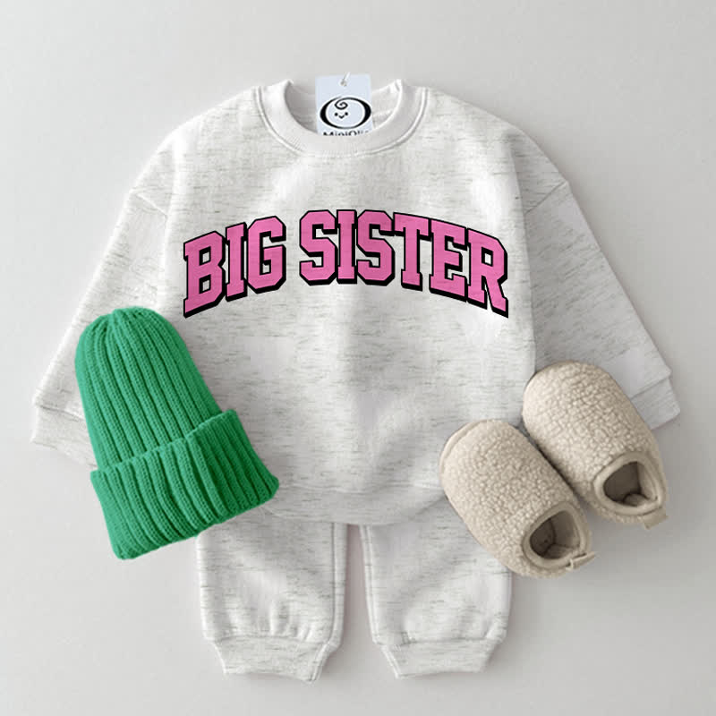 BIG SISTER Baby Hellgrau 2-teiliges Sweatshirt Set - Hellgrau - 2-3J - image 1
