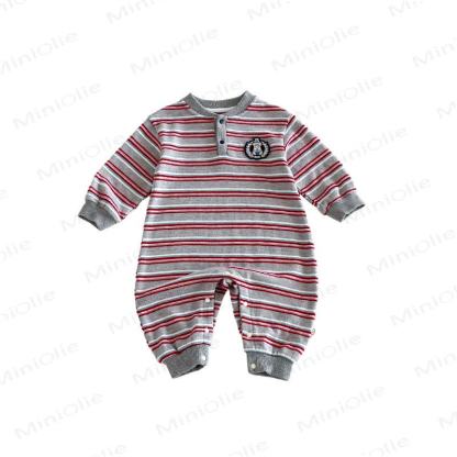 Streifen , Gestickt Langarm- Strampler für Baby - image 7