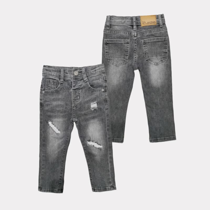 Kleinkind-Jungen Jeans mit lockerer Passform und Rissen - Grau - 8-9J - image 1