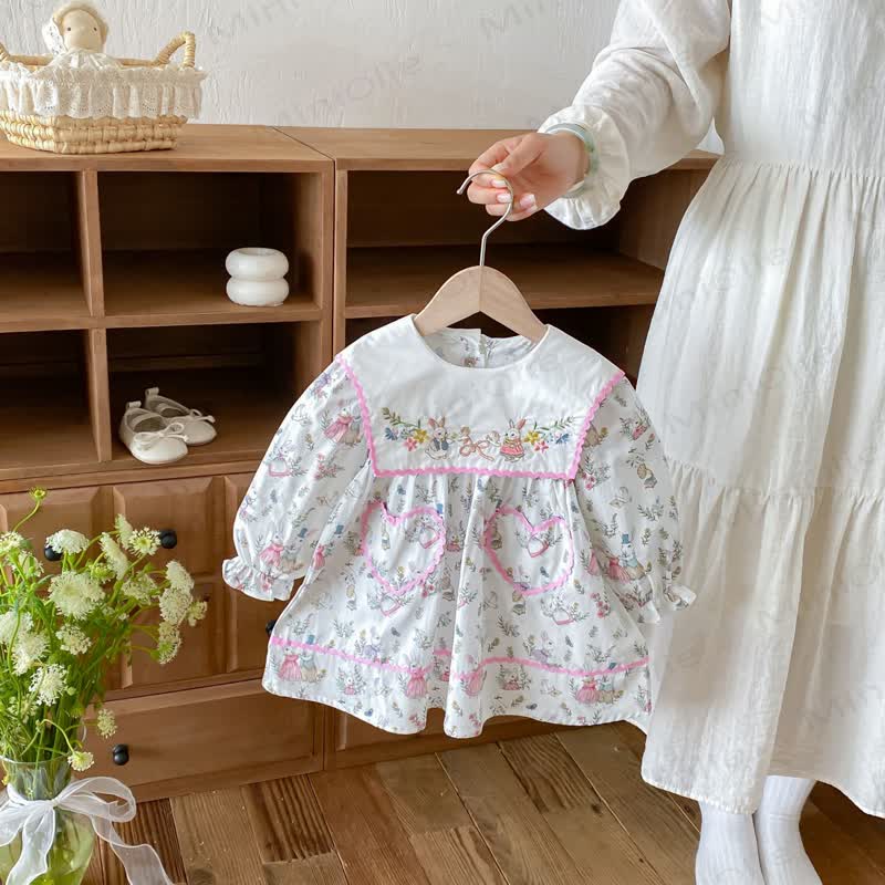 Kleid mit Hase für Kleinkinder - Weiß - 6-7J - image 1