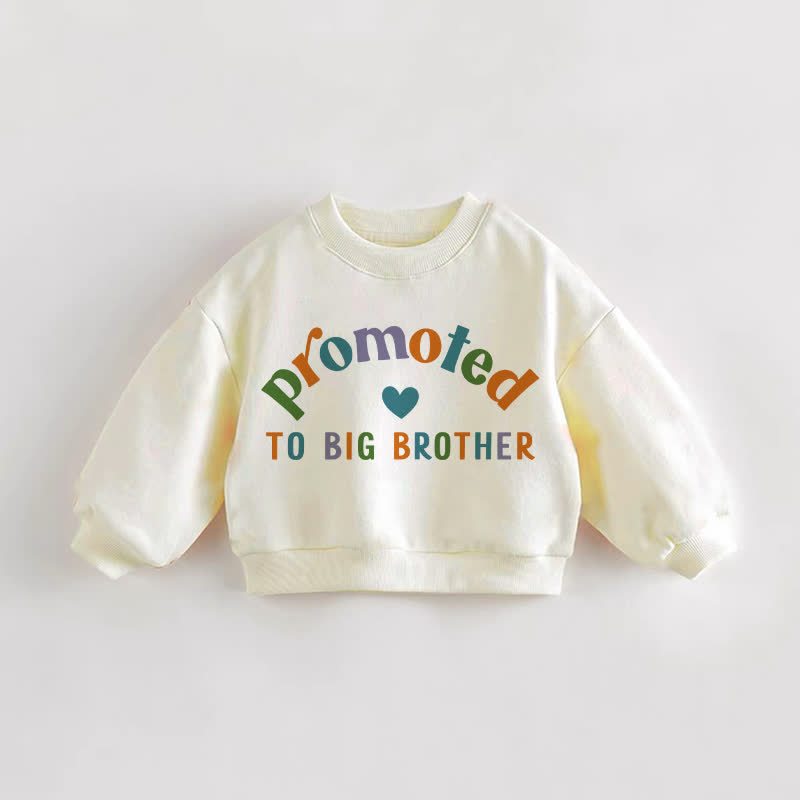 Zum PROMOTED TO BIG BROTHER – Baby Kleinkind Slogan – Cremefarbenes Sweatshirt - Creme - 3-5J - image 1