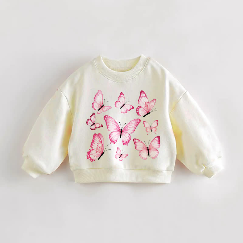 Baby Kleinkind Schmetterlinge Creme Sweatshirt - Creme - 3-5J - image 1