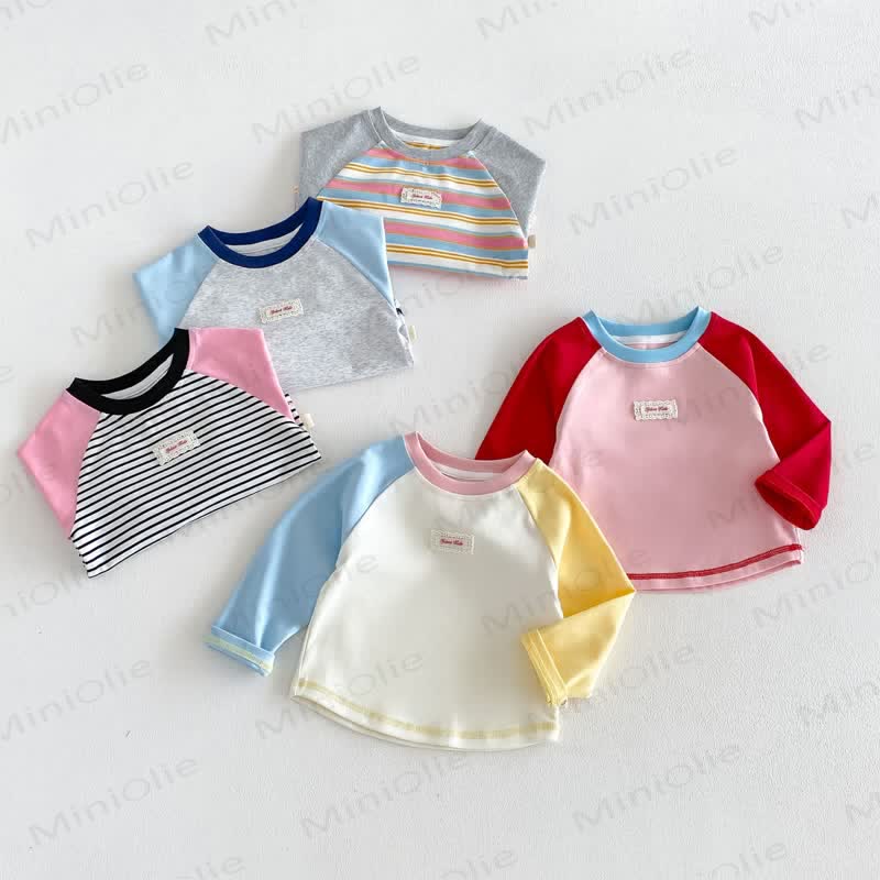 Baby Kleinkind Langarmshirt mit Lace und Farbblock - image 4