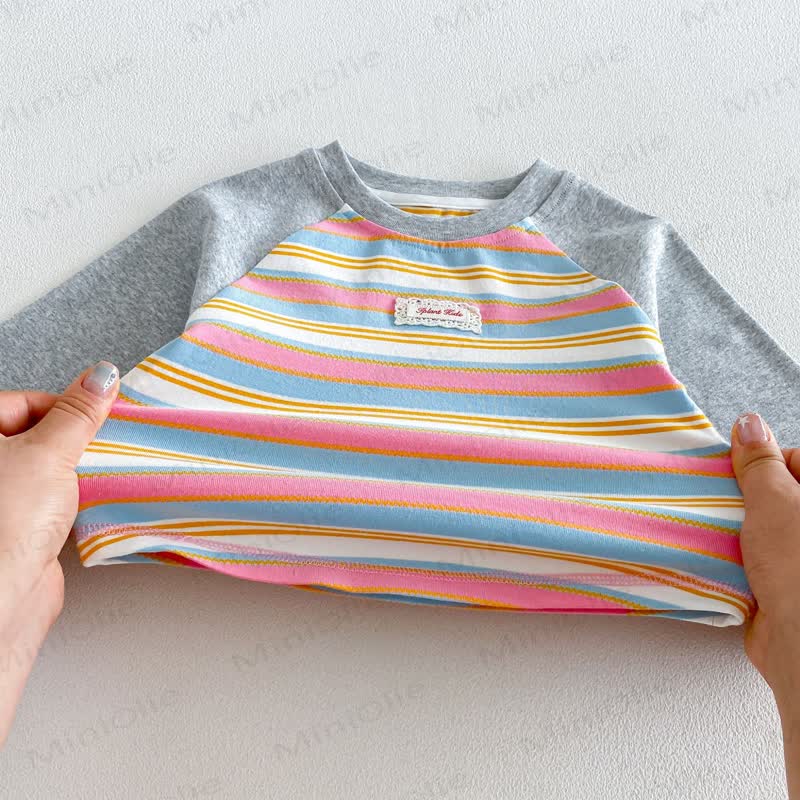 Baby Kleinkind Langarmshirt mit Lace und Farbblock - image 12