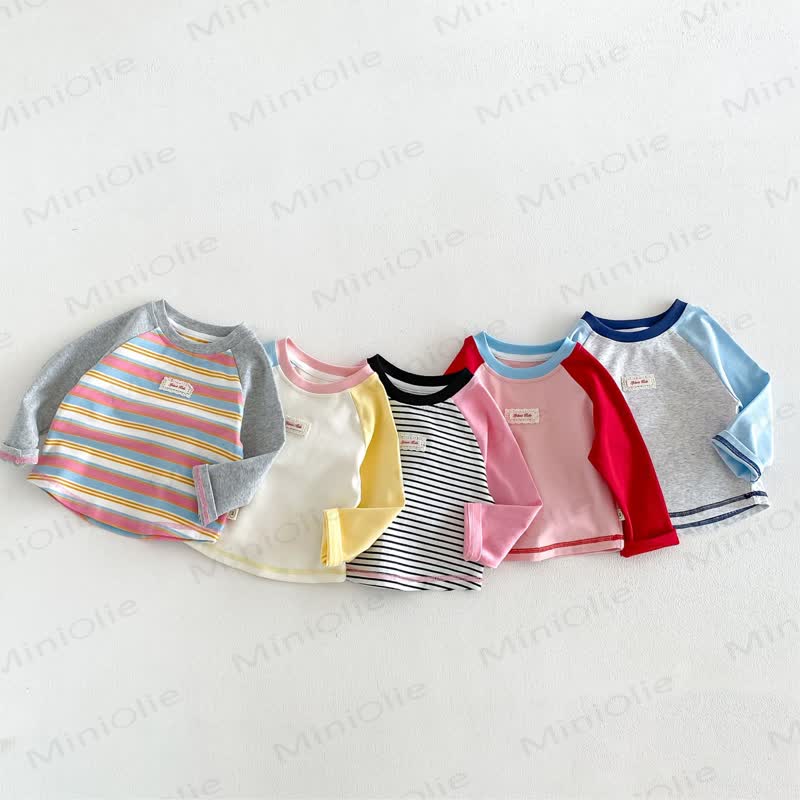 Baby Kleinkind Langarmshirt mit Lace und Farbblock - image 3