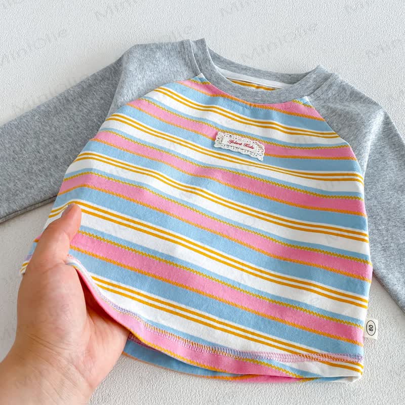 Baby Kleinkind Langarmshirt mit Lace und Farbblock - image 13